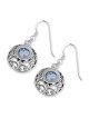 Rafael Jewelry Boucles d'oreilles romaines en verre et boule d'argent