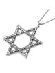 Très grande étoile de David Ne en argent sterling avec motif diamant élégant
