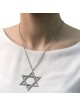 Très grande étoile de David Ne en argent sterling avec motif diamant élégant