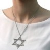 Extra Large Stylish Sterling Silver Diamond-Patterend Star of David Ne