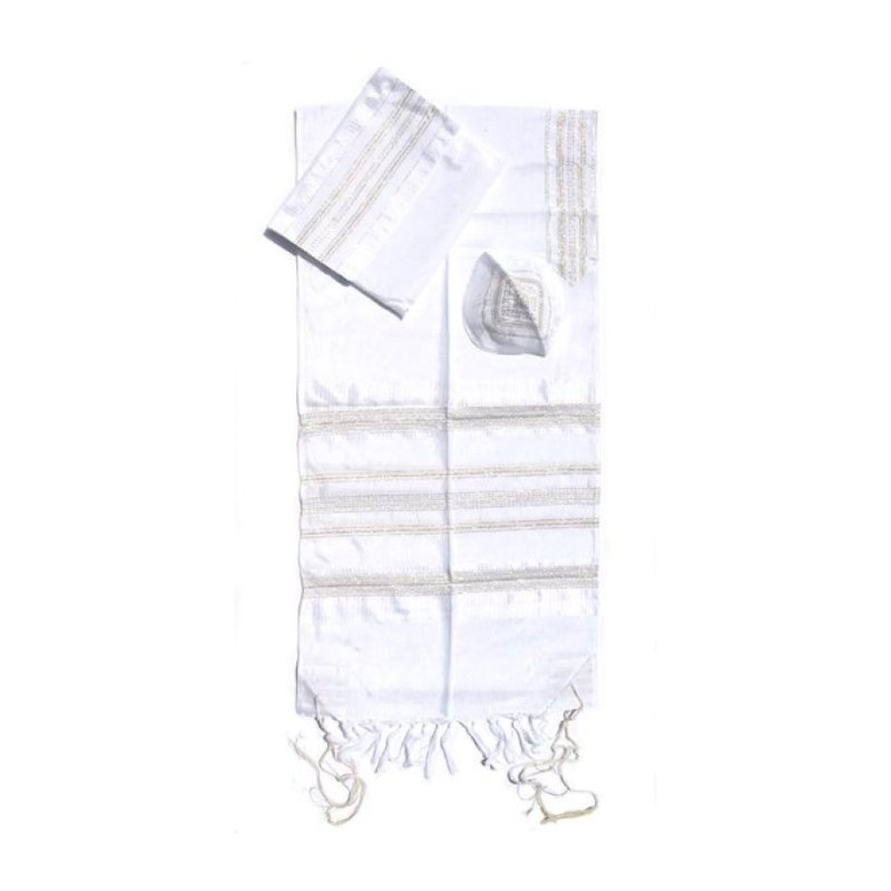 Gabrieli Handwoven White Silk Tallit S... | Gabrieli Hand Woven Tallit