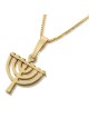 Collier pendentif menorah classique en or 14 carats