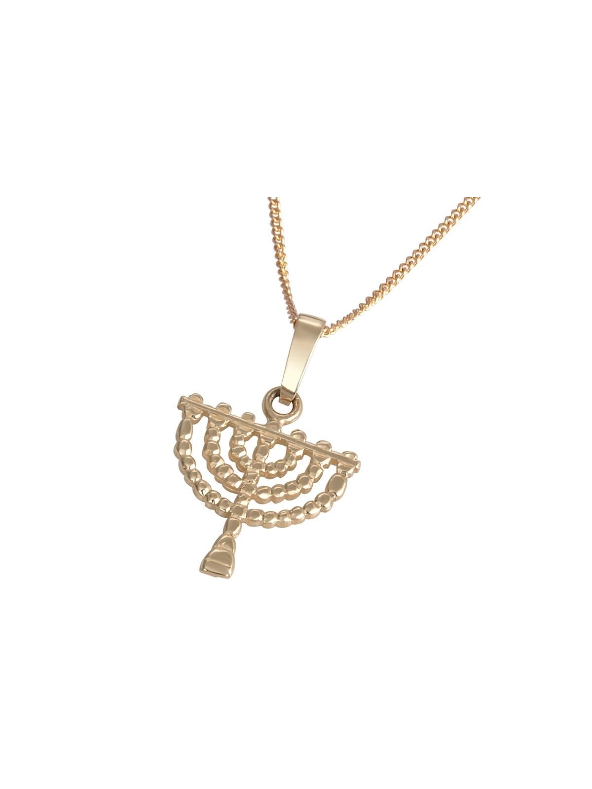 תליון חנוכייה מעוטר זהב 14K