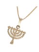 תליון חנוכייה מעוטר זהב 14K