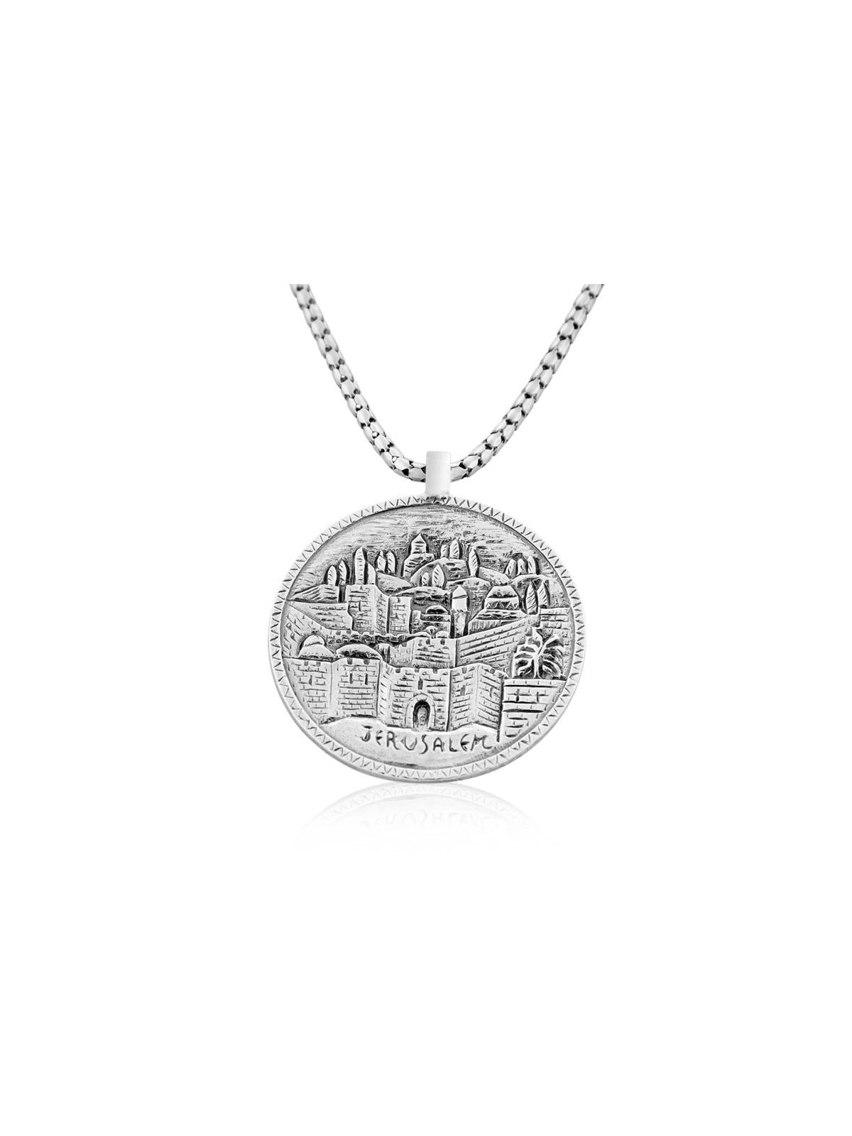 Collier de pièces de monnaie de l’ancienne Jérusalem en argent sterling
