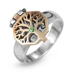 14K Gold & 925 Sterling Silver Tree of Life & Priestly Blessing Kabbal