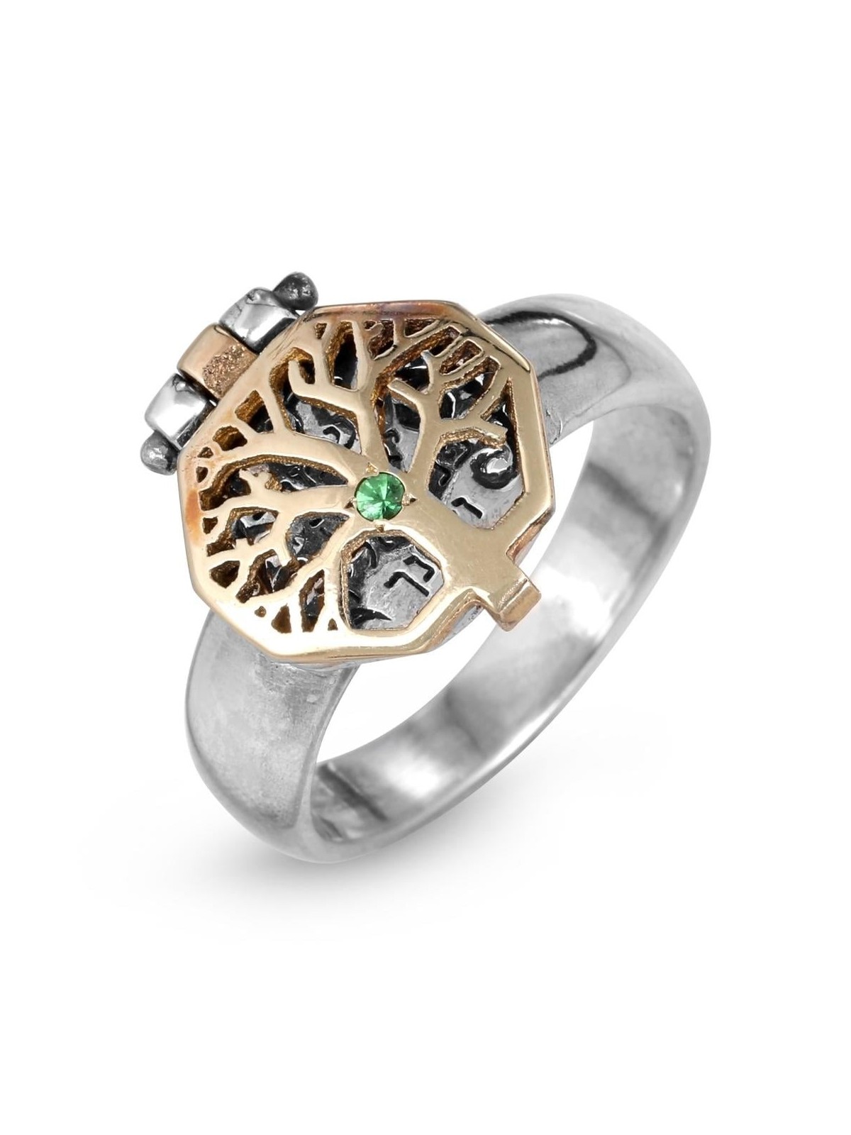 Arbre de vie en or 14 carats et argent sterling 925 et bénédiction sacerdotale Kabbale