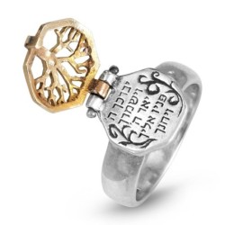 14K Gold & 925 Sterling Silver Tree of Life & Priestly Blessing Kabbal