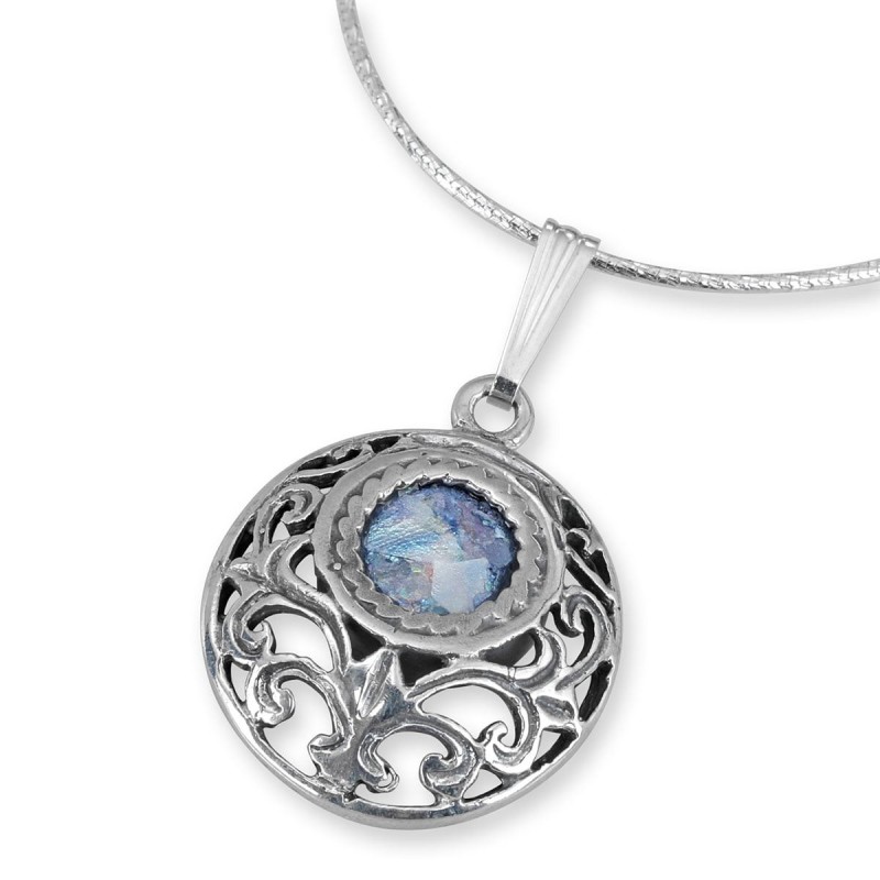Rafael Jewelry Roman Glass and Silver Ball Necklace