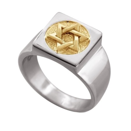 Bague étoile de David multi-formes en argent sterling et or