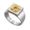 Sterling Silver and Gold Multi Shaped Star of David Ring