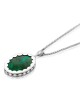 Grand collier ovale en pierre d’Eilat et argent