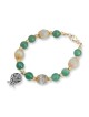 Rafael Jewelry Bracelet Grenade en Argent Plaqué Or avec Agat Verte