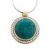 Silver and Gold Filled Circle Eilat Stone Necklace