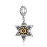 925 Sterling Silver and Gold-Plated Star of David Pendant Charm With B