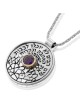 Sterling Silver Circle of Love Necklace with Amethyst Stone (Song of S
