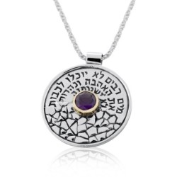 Sterling Silver Circle of Love Necklace with Amethyst Stone (Song of S