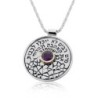 Sterling Silver Circle of Love Necklace with Amethyst Stone (Song of S