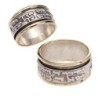 925 Sterling Silver Spinner Ring with Priestly Blessing and 9k Gold De