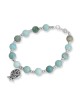 Rafael Jewelry Bracelet Grenade en Argent avec Agate Verte et Turquoise