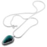 Large Eilat Stone and Silver Teadrop Necklace