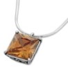 Sterling Silver Faceted Zircon Square Necklace