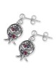 Rafael Jewelry Sterling Silver Pomegranate Filigree Earrings with Ruby