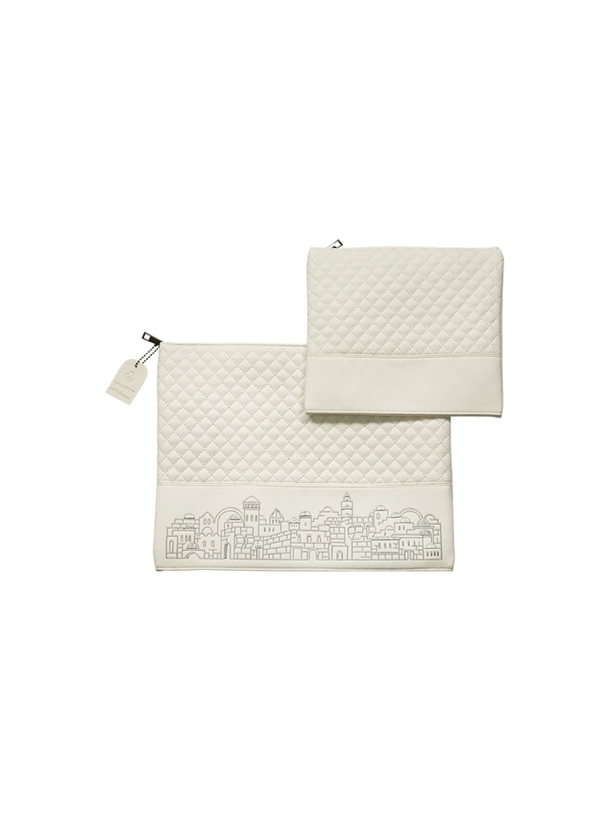 Off White Faux Leather Tallit and Tefillin ... | Talit & Tefillin Bags