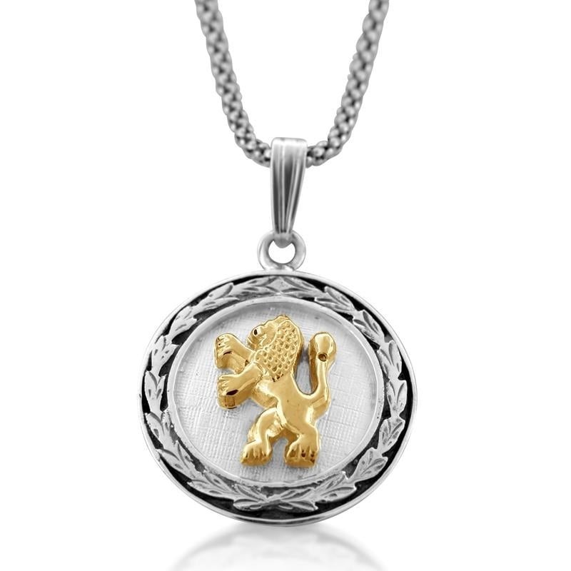 Gold and Silver Lion of Judah Necklace