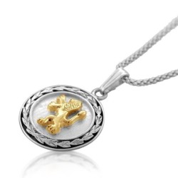 Gold and Silver Lion of Judah Necklace