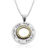 Shema Yisrael: Silver & Gold Spinning Wheel Necklace (Deuteronomy 6:4)