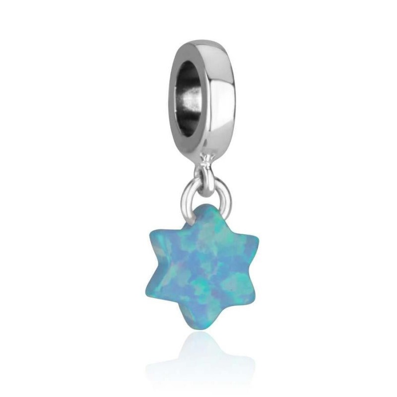 Marina Jewelry Pendentif étoile de David en opale bleue