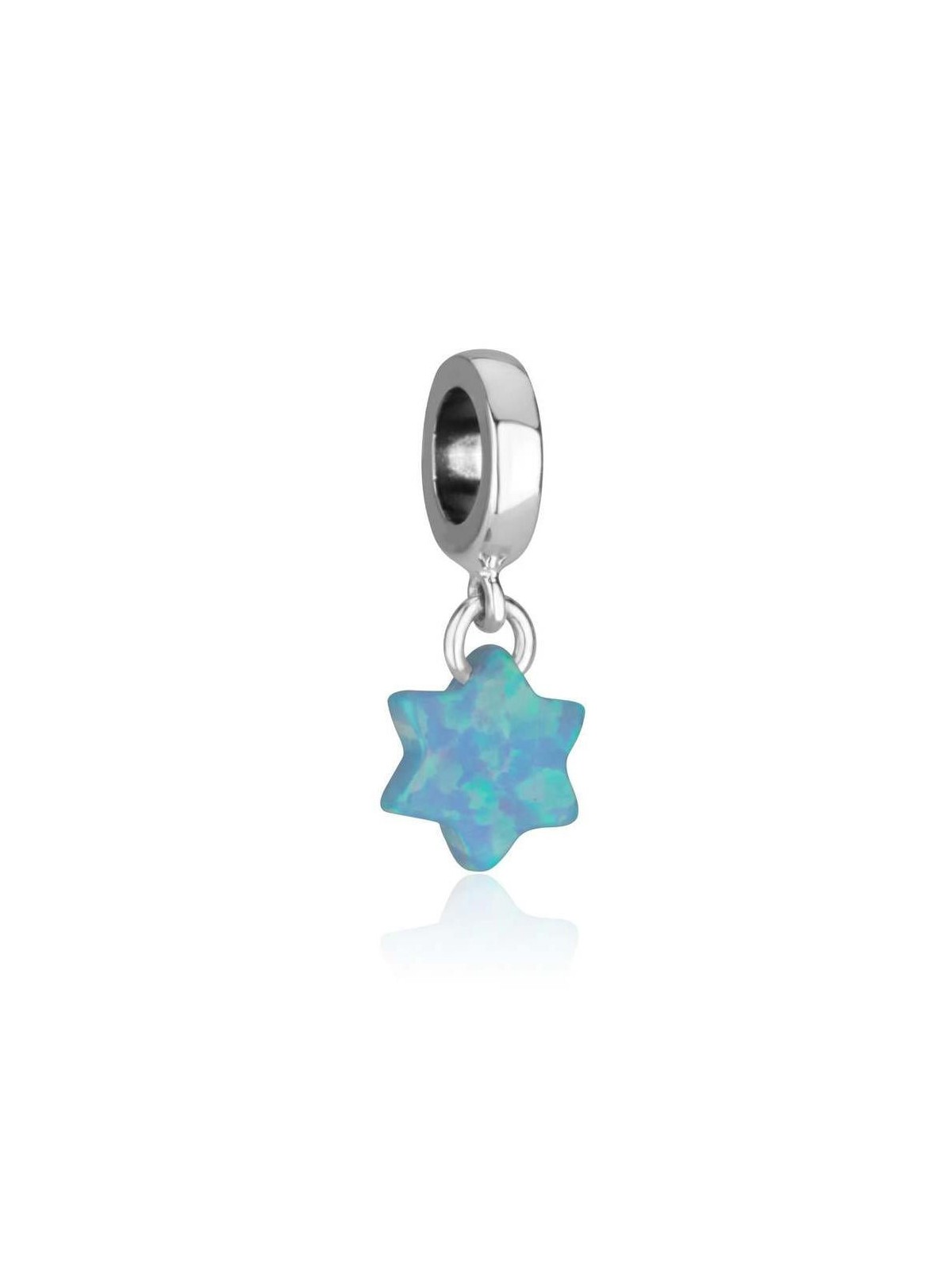 Marina Jewelry Pendentif étoile de David en opale bleue