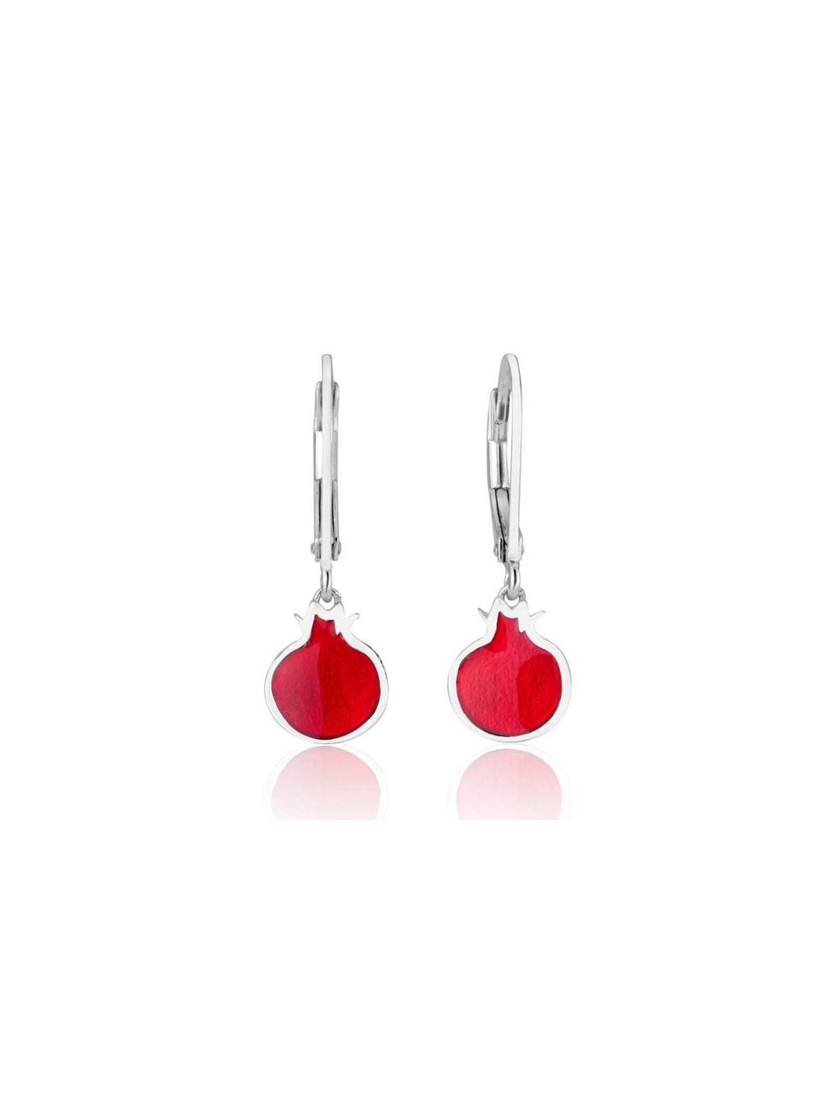Marina Jewelry 925 Sterling Silver Leverback Earrings With Pomegranate