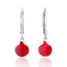 Marina Jewelry 925 Sterling Silver Leverback Earrings With Pomegranate