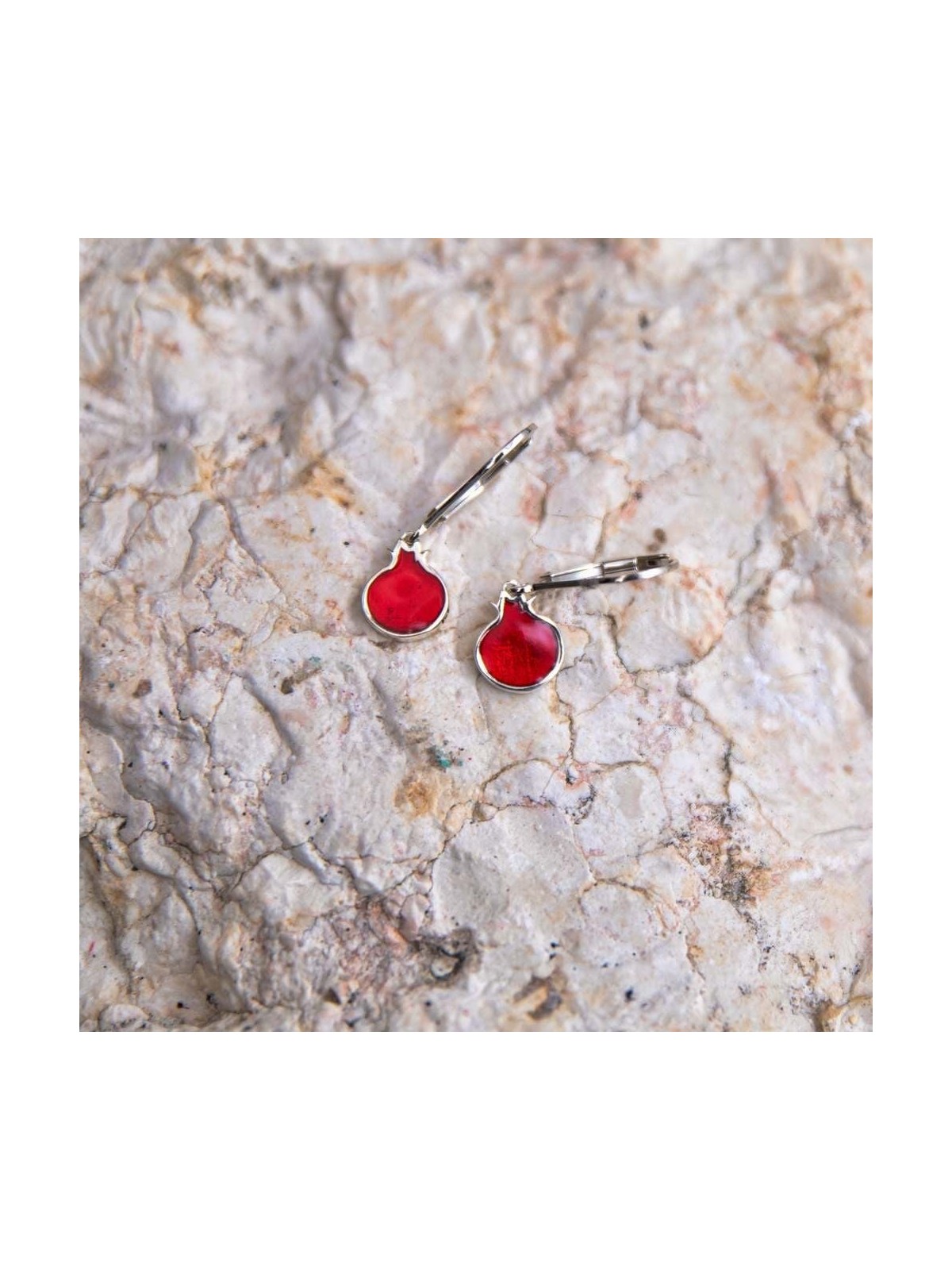 Marina Jewelry 925 Sterling Silver Leverback Earrings With Pomegranate