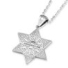 14K White Gold Double Star of David Pendant With 172 Black & White Dia