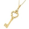 14K Yellow Gold and Diamond Key Pendant