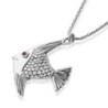 Sterling Silver Angel Fish Necklace with Ruby Stone