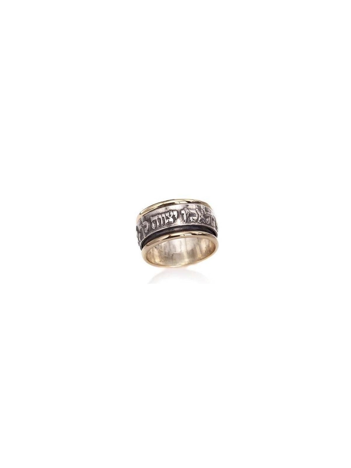 Bague tournante de prière du voyageur bicolore en argent sterling 925 et 9K