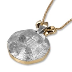 14K Gold Pomegranate Pendant with Garnets and White Gold Detail