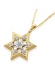 14K Yellow and White Gold Star of David Pendant with Diamonds