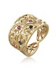 14K Gold and Gemstones Filigree Ring