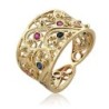 14K Gold and Gemstones Filigree Ring