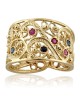 14K Gold and Gemstones Filigree Ring