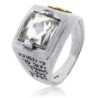 Traveler's Prayer: Silver and Gold Star of David Ring with Cubic Zirco