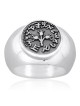 Large Silver Half Shekel Pomegranate Ring
