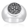 Large Silver Half Shekel Pomegranate Ring