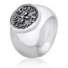 Large Silver Half Shekel Pomegranate Ring