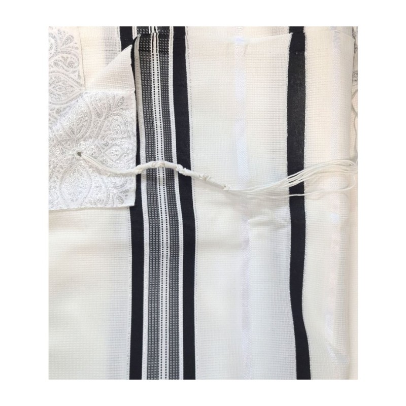 Acrylic Non Slip Tallit Textured Checke... | Traditional Prayer Shawls